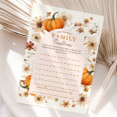 秋カボチャ赤ちゃんシャワー家族の伝統カード 招待状