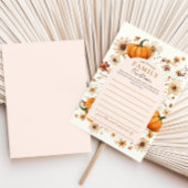 秋カボチャ赤ちゃんシャワー家族の伝統カード 招待状