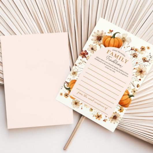 秋カボチャ赤ちゃんシャワー家族の伝統カード 招待状