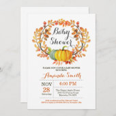 秋カボチャ赤ちゃんシャワー招待状カード 招待状 (正面/裏面)