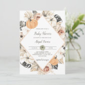 秋カボチャ赤ちゃんシャワー招待状デジタル 招待状 (スタンド正面)