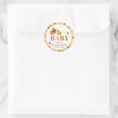 秋カボチャ赤ちゃんシャワー招待状 ラウンドシール (バッグ)