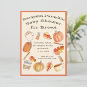 秋カボチャ赤ちゃんシャワー招待状 招待状 (スタンド正面)
