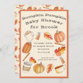 秋カボチャ赤ちゃんシャワー招待状 招待状 (正面/裏面)