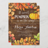 秋カボチャ赤ちゃんシャワー招待状 招待状 (正面/裏面)