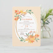 秋カボチャ赤ちゃんシャワー招待状 招待状 (スタンド正面)