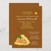 秋カボチャ赤ちゃんシャワー招待状-男の赤ちゃん 招待状 (正面/裏面)