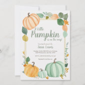 秋カボチャ赤ちゃんシャワー招待 招待状 (正面)