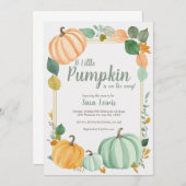 秋カボチャ赤ちゃんシャワー招待 招待状 (正面/裏面)