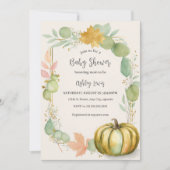 秋カボチャ赤ちゃんシャワー招待 招待状 (正面)