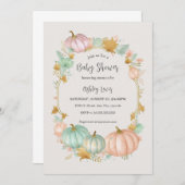 秋カボチャ赤ちゃんシャワー招待 招待状 (正面/裏面)