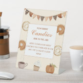 秋カボチャ赤ちゃんシャワー数を推測 台座サイン (インサイチュ)