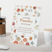 秋カボチャ赤ちゃんシャワー数を推測 台座サイン (インサイチュ)