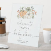 秋カボチャ赤ちゃんシャワー歓迎ペデスタルサイン 台座サイン (インサイチュ)