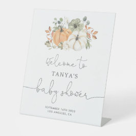 秋カボチャ赤ちゃんシャワー歓迎ペデスタルサイン 台座サイン