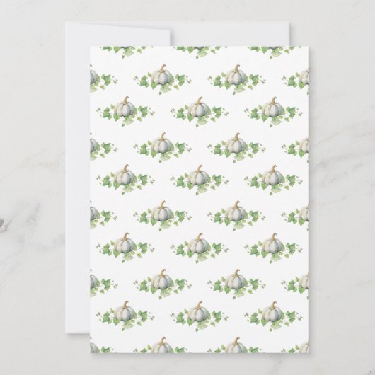 秋カボチャ赤ちゃんシャワー男女兼用招待状 招待状 (裏面)