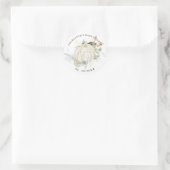 秋カボチャ赤ちゃんシャワー緑の金ゴールドの好意 ラウンドシール (バッグ)