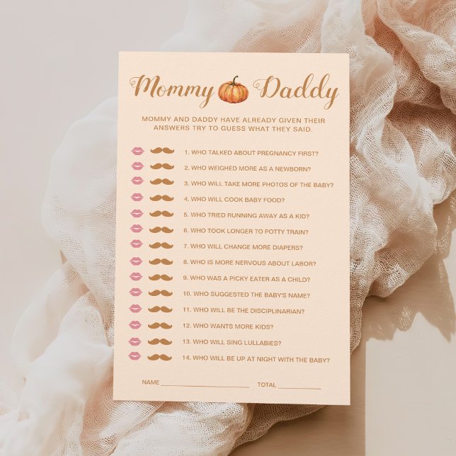 秋カボチャ赤ちゃんシャワー誰がママまたはパパ (クリエイターアップロード済み)