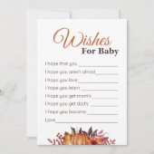 秋カボチャ赤ちゃんシャワー願いベビーカード 招待状 (正面)