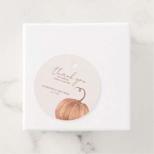 秋カボチャ赤ちゃんシャワー フェイバータグ (インサイチュ)