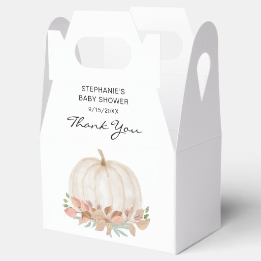秋カボチャ赤ちゃんシャワー フェイバーボックス (オープン)