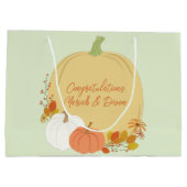 秋カボチャ赤ちゃんシャワー ラージペーパーバッグ (裏面)