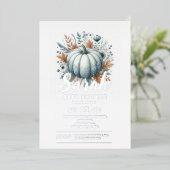 秋カボチャ赤ちゃんシャワー 箔招待状 (立ち正面)