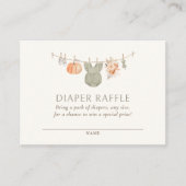 秋カボチャ赤ちゃん服おむつラッフルチケット エンクロージャーカード (正面)