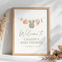 秋カボチャ赤ちゃん服ベビシャワーウェルカムサイン