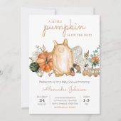 秋カボチャ赤ちゃん服ベビーシャワー 招待状 (正面)