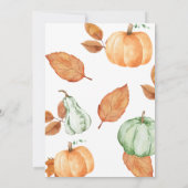 秋カボチャ赤ちゃん男女兼用シャワー、オベビー 招待状 (裏面)
