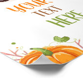 秋カボチャ赤トラック紙吹雪葉テーブルの看板 ポスター (角)