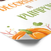 秋カボチャ赤トラック飾アカボチャ記号 ポスター (角)