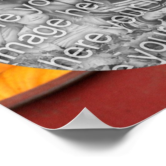 秋カボチャ赤ワゴンあなたの写真を追加 ポスター (角)