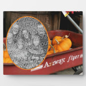 秋カボチャ赤ワゴン自分の写真を追加 フォトプラーク (正面)