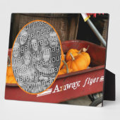 秋カボチャ赤ワゴン自分の写真を追加 フォトプラーク (側面)