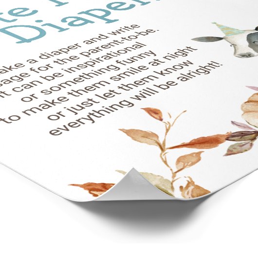 秋カボチャ農場動物の深夜おむつ ポスター (角)