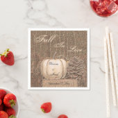 秋カボチャ金ゴールドホワイトカントリー素朴ズ結婚 スタンダードカクテルナプキン (インサイチュ)