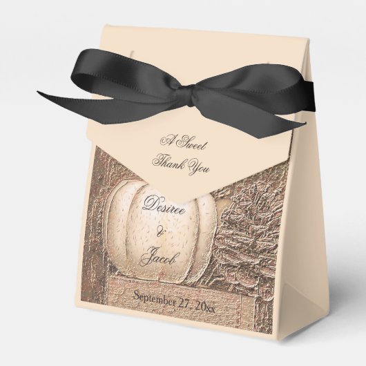 秋カボチャ金ゴールドホワイトカントリー素朴ズ結婚 フェイバーボックス (正面サイド)