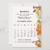 秋カボチャ離れのカレンダー花嫁付き添い提案 招待状 (正面)