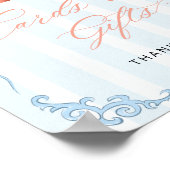 秋カボチャ青い弓カードとギフト ポスター (角)