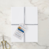 秋カボチャ青トラック赤ちゃんシャワーありがとう ギフトタグ (より糸付き)