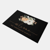 秋カボチャ黒ウェルカムファミリードオーマット ドアマット (アングル)