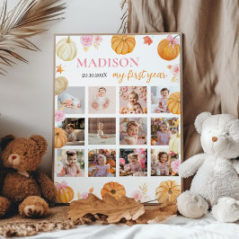 秋カボチャ1年写真マイルストーンポスター ポスター