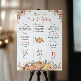 秋カボチャ1stバースデーマイルストーンサイン ポスター