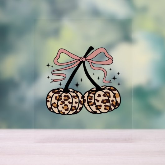 秋カボチャ、かぼちゃのさくらんぼ、ヒョウかぼちゃのP アクリルサイン (ニュートラル)