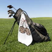 秋カボチャ、かぼちゃのさくらんぼ、ヒョウかぼちゃのP ゴルフタオル (グリーン)