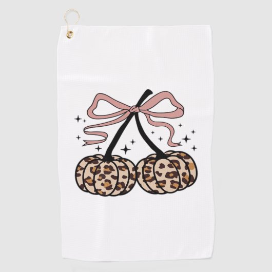 秋カボチャ、かぼちゃのさくらんぼ、ヒョウかぼちゃのP ゴルフタオル (正面)