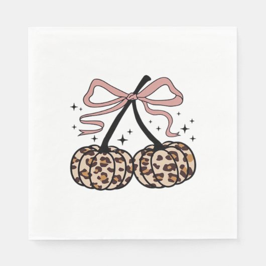 秋カボチャ、かぼちゃのさくらんぼ、ヒョウかぼちゃのP スタンダードランチョンナプキン (正面)