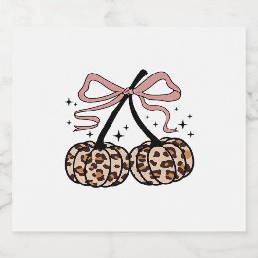 秋カボチャ、かぼちゃのさくらんぼ、ヒョウかぼちゃのP スパークリングワインラベル (シングルラベル)